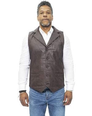 Infinity Leather Smart Classic Waistcoat-Bristol - Blue