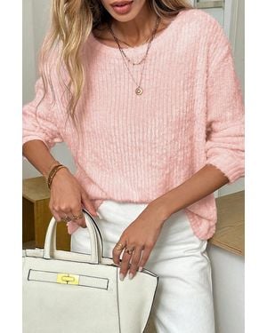 Azura Exchange Zachte Textuur Crewneck Trui - Roze