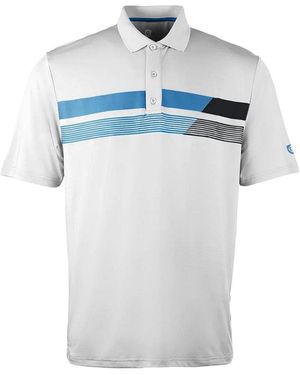 Island Green Asymetric Print Golf Polo Shirt - Blue
