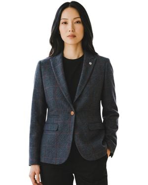 Paul Andrew Tweed Blazer Tailored Formal Jacket - Black