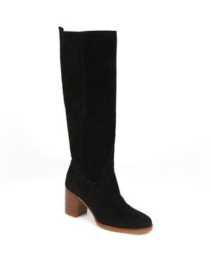 Jones Bootmaker Iona Slouch Suede Knee Boots - Black