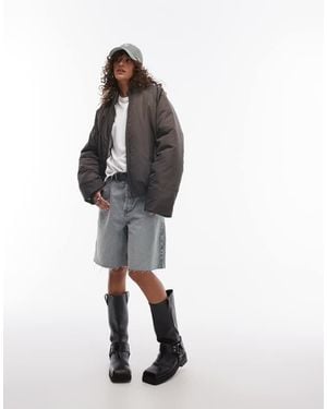 TOPSHOP Bomber Puffer Jacket - Green
