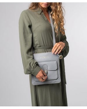 Pure Luxuries Kenley' Leather Cross Body Bag - Grey