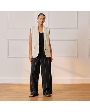 Albaray Denim Sleeveless Blazer - Blue