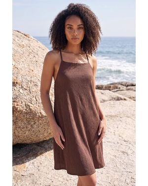 D.u.s.k Beaded Textured Dress - Brown