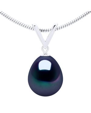 Ateliers Saint Germain Necklace Semi Rigid Real Cultured Freshwater Pearl Pear 10-11 Mm - Blue