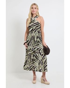Wallis Petite Abstract Twist Neck Maxi Dress - White