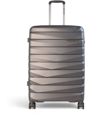 Infinity Leather Hard Shell Cabin Pp Luggage Suitcase Suitable For Easyjet, Ryanair - Grey