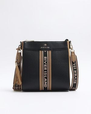 River Island Webbing Messenger Cross Body Bag - Black