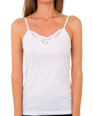 Abanderado Milan Thin Strap T-Shirt With V-Neckline 4754 - White