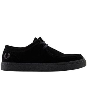 Fred Perry Adult Dawson Suede Low Walking Shoes - Black