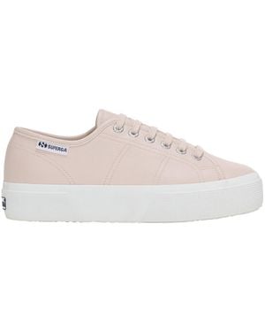 Superga Ladies 3740 Leggera Vegan Tumbled Platform Trainers /Crystal) - Natural