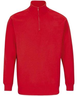 Sol's Adult Conrad Quarter Zip Sweatshirt (Bright) - Red