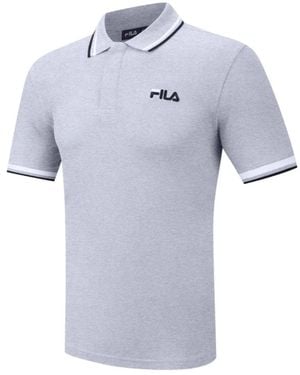 Fila Light Marl Bowey Graphic Polo Shirt - Blue