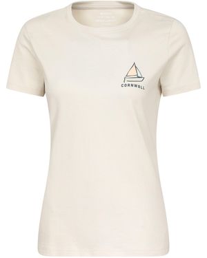 Mountain Warehouse Regional Cornwall Graphic Tee Breathable Casual Everyday T-Shirt Cotton - Natural