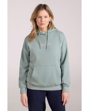 Mountain Warehouse 'Printed Explore' Hoodie With Front Kangaroo Pocket Cosy Pullover Cotton - Grey