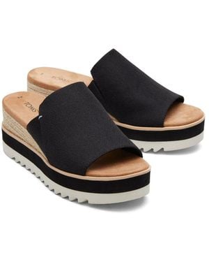 TOMS Diana Mule Wedges Material_Polyester - Black