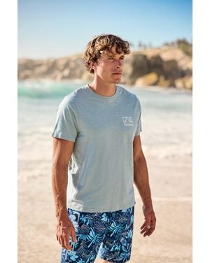 Mountain Warehouse 'Jacob' Cotton T-Shirt Comfy Beach Summer Casual Tee - Blue