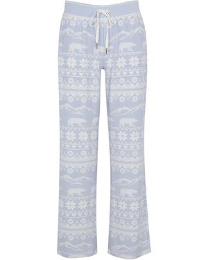 Pj Salvage Snowflake Wide Leg Pant - Blue