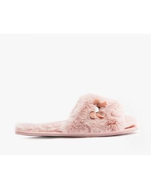 Bedroom Athletics Ruby Faux Fur Slide Slippers Aquarelle - Pink