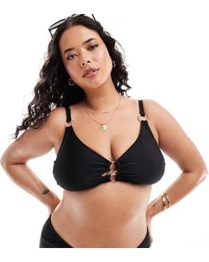 Yours Jewel Bikini Top Co-Ord - Black