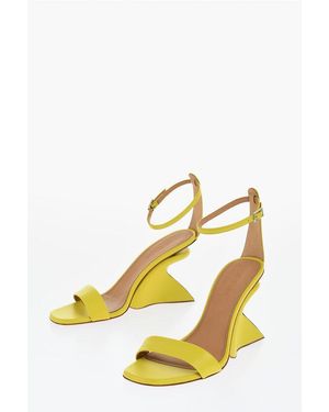 Off-White c/o Virgil Abloh Leren Jug Sandalen Met Sleehak 9 Cm In Groen - Geel