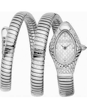 Just Cavalli Jc1L374M1015 Ladies Snake Watch - White