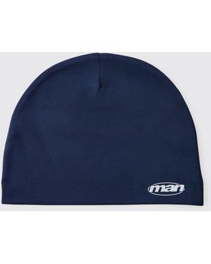 BoohooMAN Skull Beanie - Blue