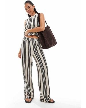 Object Open Knit Wide Leg Trouser Co-Ord - White