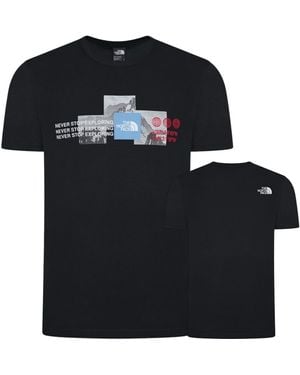 The North Face M Mountain Front Ss T Shirt Cotton - Black