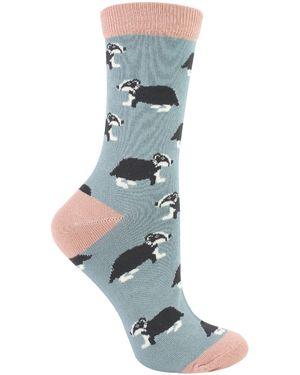 Miss Sparrow 1 Pack Ladies Novelty Animal Patterned Bamboo Socks - Blue