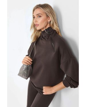Busem Relaxed Fit Zipper Collar Sweatshirt - Black