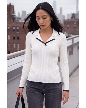 Roman Tipping Rib Henley - Grey