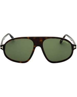 Tom Ford Erol Dark Havana Sunglasses - Green