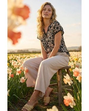 Roman Cropped Linen Trouser - Natural