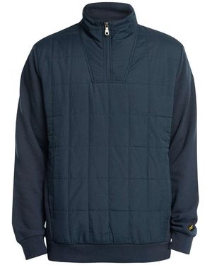 Lyle & Scott Hybrid Quilted Half-Zip Sweatshirt Cotton - Blue