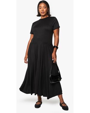 Boohoo Plus Midaxi Smock T-Shirt Dress - Black