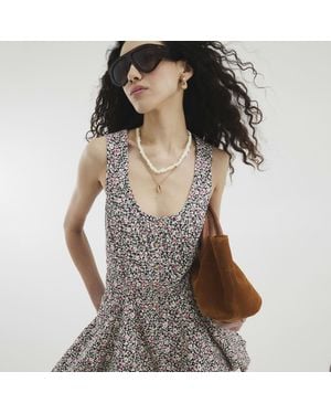 River Island Mini Dress Floral Sleeveless Bubble Hem - Black