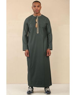 Thobez Omani Eid Thobe Saudi Emirati Jubba Robe - Green