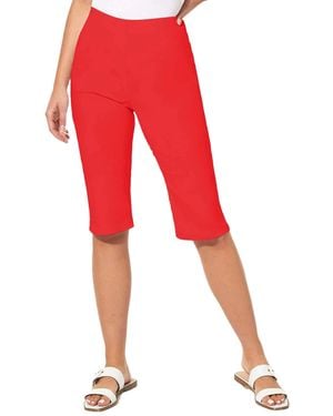 Roman Knee Length Stretch Shorts - Red