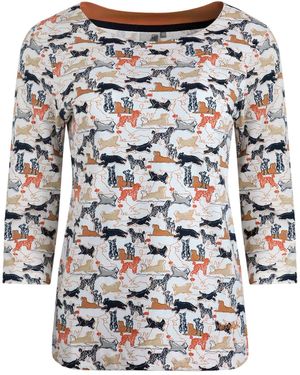 Weird Fish Organic Cotton Dog Print T-Shirt - White