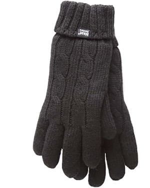 Heat Holders Cable Knit 2.3 Tog Gloves For Winter - Grey