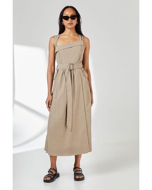 PRINCIPLES Parachute Belted Midi Dress - Natural