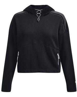 Under Armour Ua Journey Fleece Hoodie Voor , Zwart - Blauw