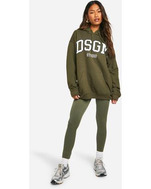Boohoo Contrast Seamless Contour Rib Legging - Green