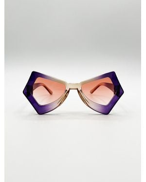 SVNX 2 Tone Angular Sunglasses - Purple
