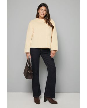 Wallis Short One Button Jacket - Natural