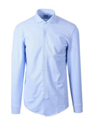BOSS P Hank Shirt Light Pastel Cotton - Blue