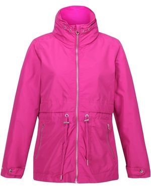 Regatta Nadira Solid Patterned Drawstring Rain Jacket - Pink