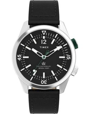 Timex Waterbury Traditional Watch Twh6Z3810 Leather - Black